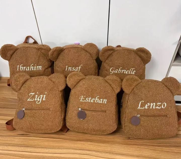 Custom Embroidered Bear Backpack - Adorable Kids Gift for Nursery or School - Personalized & Practical Fun